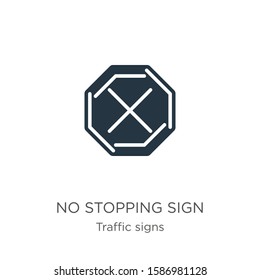 No stopping sign icon vector. Trendy flat no stopping sign icon from traffic signs collection isolated on white background. Vector illustration can be used for web and mobile graphic design, logo, 