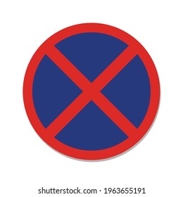 No stopping sign. Isolate on white background label.