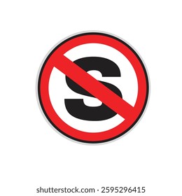No stopping sign symbol on white background. Vector Ilustration