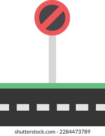no stopping sign vector flat illustration