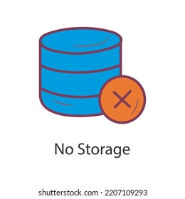 No Storage Filled Outline Icon Design illustration. Data Symbol on White background EPS 10 File