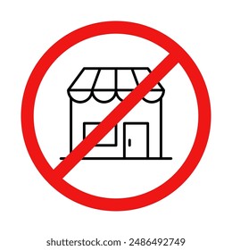 No Store Sign on White Background