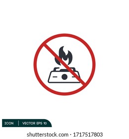 no stove icon illustration logo template vector eps 10
