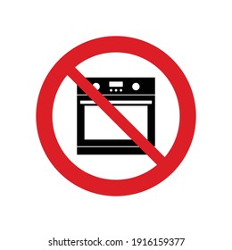 no stove, oven icon. Prohibited gas cooker  icon. 