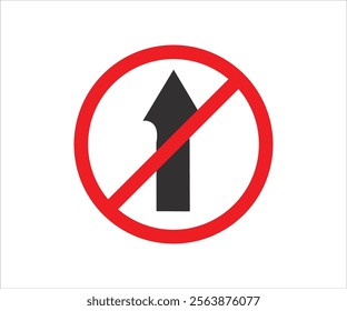 No Straight Ahead Sign png and jpg illustration