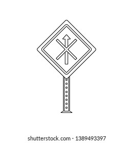 No straight colored icon. Element of road signs and junctions for mobile concept and web apps icon. Outline, thin line icon for website design and development, app development