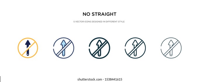no straight icon in different style vector illustration. two colored and black no straight vector icons designed in filled, outline, line and stroke style can be used for web, mobile, ui