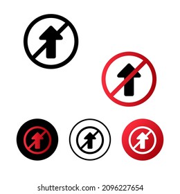 No Straight Icon Flat Design