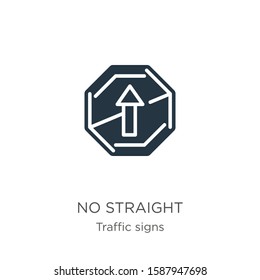 No straight icon vector. Trendy flat no straight icon from traffic signs collection isolated on white background. Vector illustration can be used for web and mobile graphic design, logo, eps10