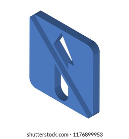 No straight isometric left top view 3D icon