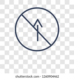 No straight sign icon. Trendy No straight sign logo concept on transparent background from Traffic Signs collection