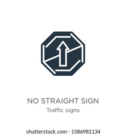 No straight sign icon vector. Trendy flat no straight sign icon from traffic signs collection isolated on white background. Vector illustration can be used for web and mobile graphic design, logo, 