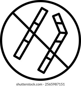 No Straw Line Vector Icon Design