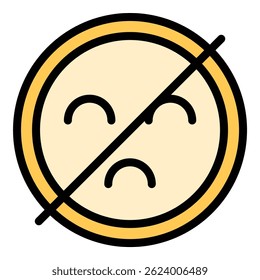 Sem ícone de stress. Contorno Nenhum ícone de vetor de tensão para web design isolado no fundo branco cor plana