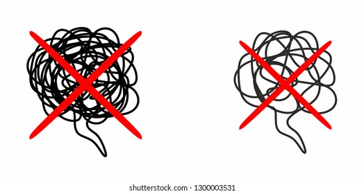 No Stress Vector Sign Black On White Background. Stress Free Zone Flat Icon. Stop Stress Concept. Anger Control And Anger Management Symbols. Stop Stress Sign In Red Circle.