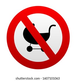 No stroller sign vector icon