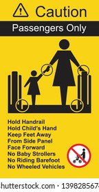 No strollers and passengers only sign