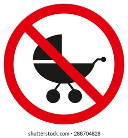 No strollers or pushchair, vector illustration