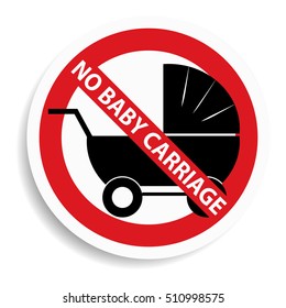 No strollers sign on white background.vector illustration