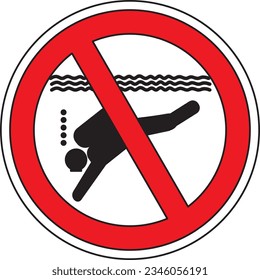 No sub - aqua equipment allowed sign vector