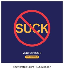 "No Suck" Vector Icon Illustration