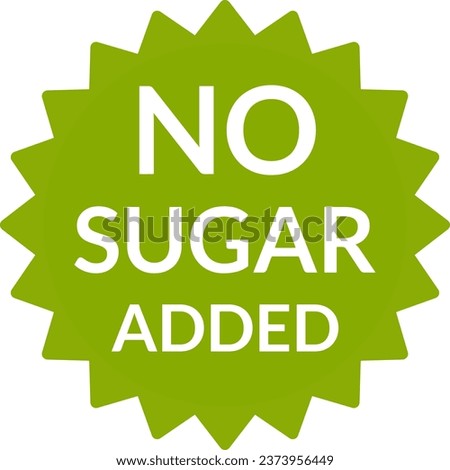 No Sugar Added Green Round Stamp Label Badge Icon. Vector Image.