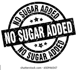 No Sugar Added Round Grunge Black Stamp