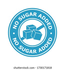 No sugar added sign vector template logo. Suitable for business, food product, health, art and design