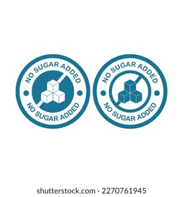 No sugar added sign vector template logo. Suitable for business, food product, health, art and design