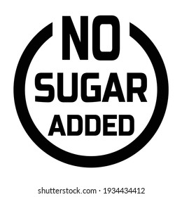 No Sugar Added Sugar-Free Round Stamp Icon. Vector Image.