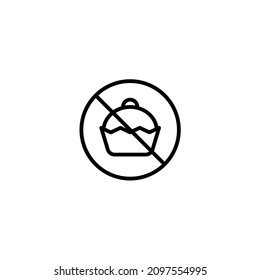Sin azúcar, sin pastel simple de línea delgada ilustración vectorial. Para Web y Mobile UI UX
