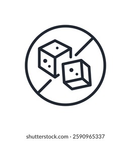No sugar editable stroke outline icon isolated on white background flat vector illustration. Pixel perfect. 64 x 64.