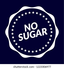 no sugar emblem, label, badge, logo