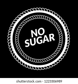 no sugar emblem, label, badge, logo