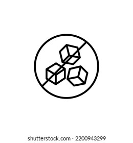 No Sugar free line icon. Simple element illustration. No Sugar free concept outline symbol design.