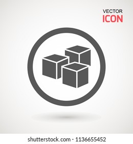 No Sugar free vector icon. Vector sugar cubes in circle icon for no sugar added product package design