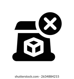 no sugar glyph icon. Strong and solid vector icon for websites, mobile interfaces, presentations, and visual branding. High quality and easy to edit.