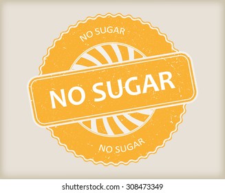 No sugar grunge rubber stamp.Vector illustration.
