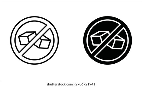 Sin icono de azúcar, conjunto de iconos vectoriales aislados sobre un fondo blanco.
