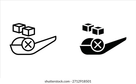 no sugar icon set, of vector icons isolated on a white background.