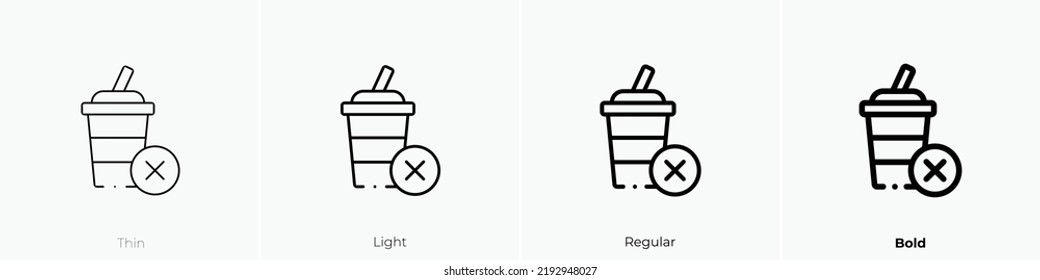 no sugar icon. Thin, Light Regular And Bold style design isolated on white background