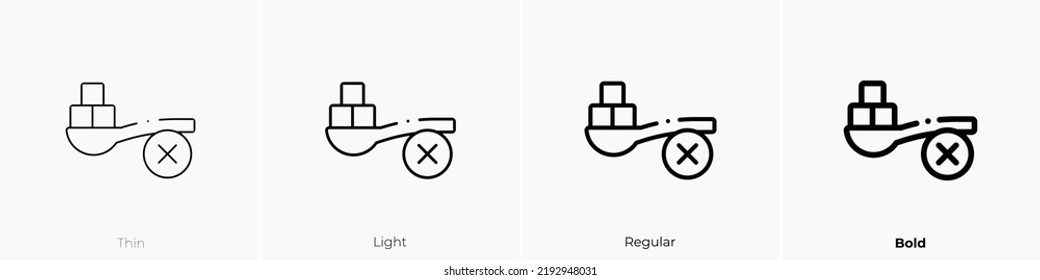 no sugar icon. Thin, Light Regular And Bold style design isolated on white background