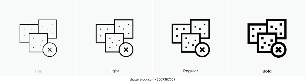 no sugar icon. Thin, Light Regular And Bold style design isolated on white background