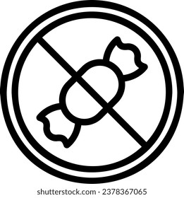 no sugar line icon illustration vector