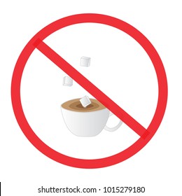 no sugar. Not Allowed Sign, warning symbol, road symbol sign and traffic symbol design concept, vector illustration.
