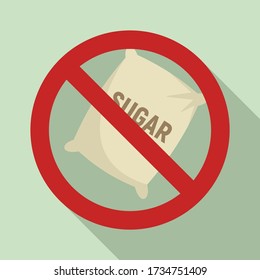 No sugar sack icon. Flat illustration of no sugar sack vector icon for web design