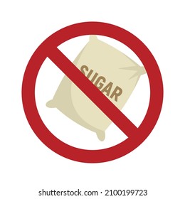 No sugar sack icon. Flat illustration of no sugar sack vector icon isolated on white background