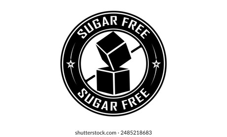 No sugar sign, black isolated silhouette