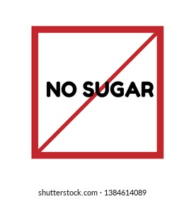 no sugar sign. red sign