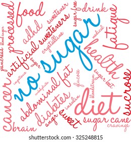 No sugar word cloud on a white background.